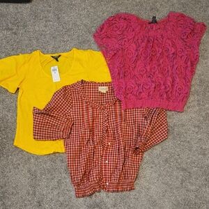 Lauren Ralph Lauren Pink, Yellow, and Red Tops